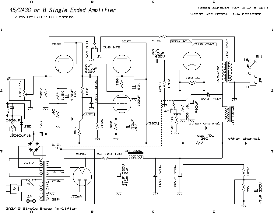 M type 2A3/45 compatible single ended amplifier 2012