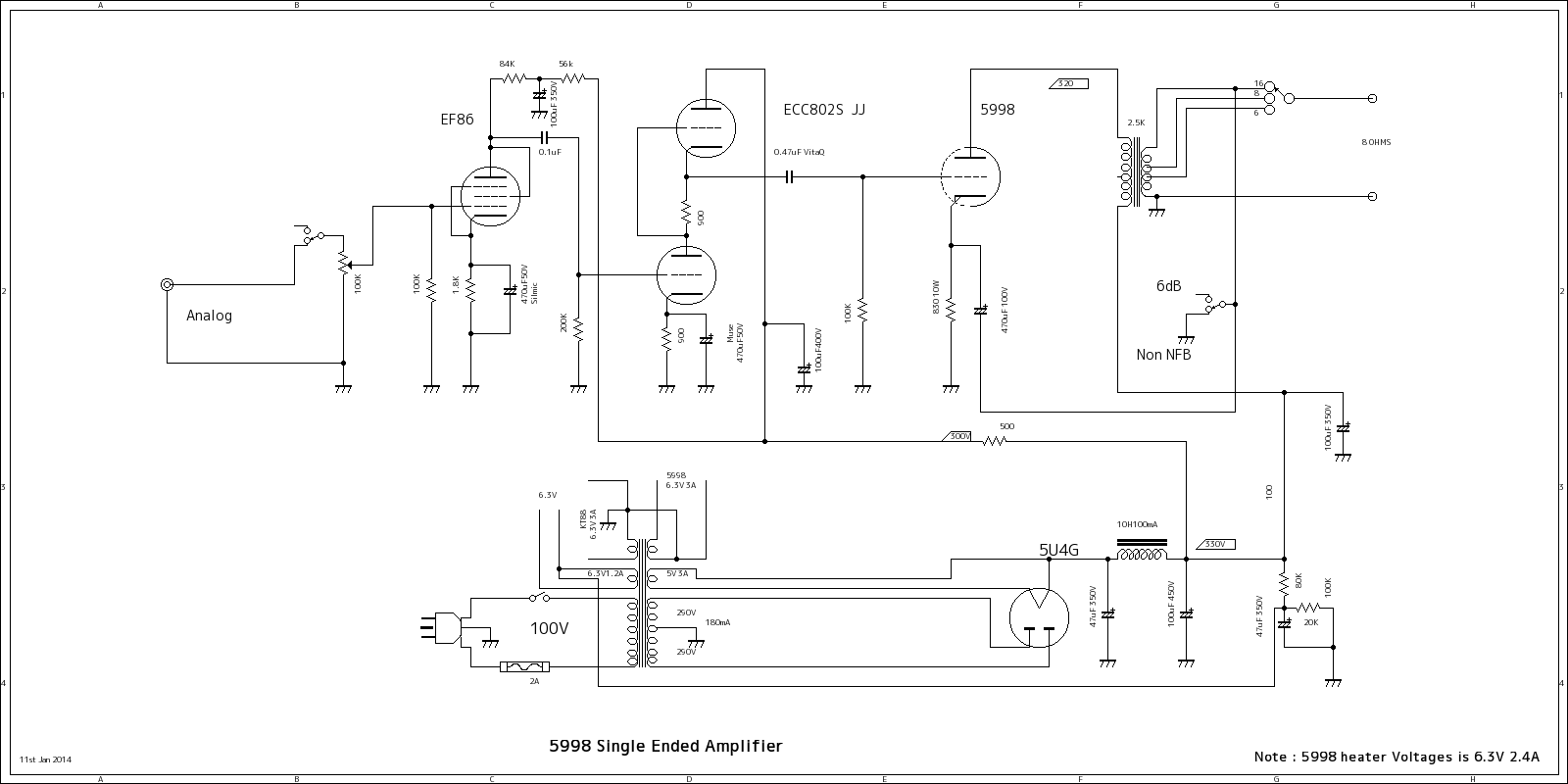 5998 Single Ended Amplifier D.I.Y